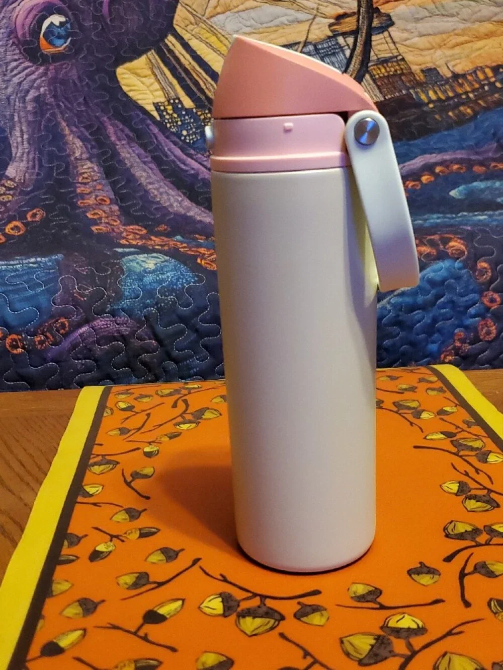 Pink & Soft-fern Green 24 Oz Insulated Travel Bottle